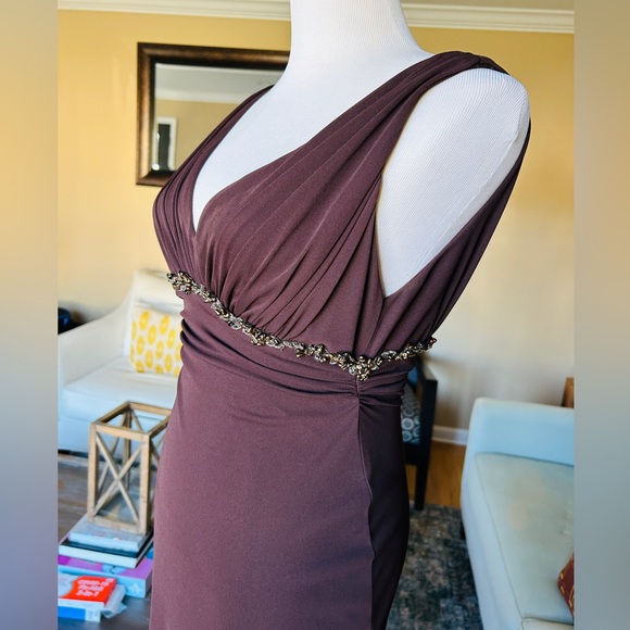 Vintage David Meister Chocolate Brown Cocktail Dress Size 2 - Picture 5 of 14